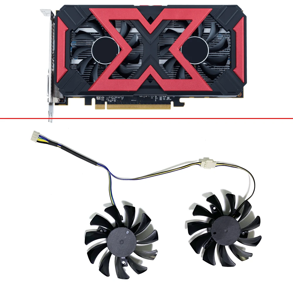 

75MM 4PIN GA81S2U GA92S2H RX550 RX560 GPU FAN For Dataland PowerColor RX 560 4G X-Serial RX 550 Cooling Fans