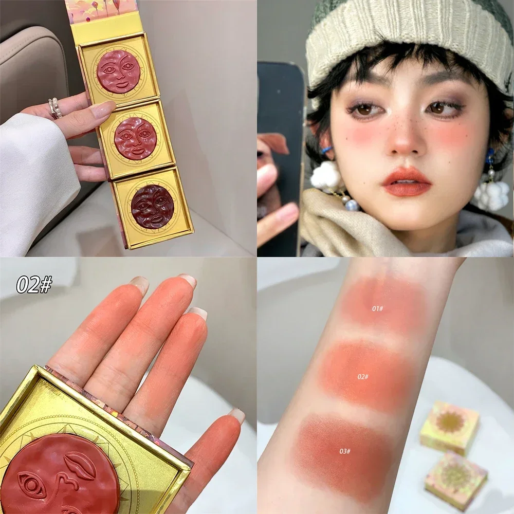 Expression Blush Cream Brown Cheek Face Rouge Relief Sunshine Blusher Mud Low Color Rendering Smooth Brightening Outline Makeup facial blusher blush cream cream blusher