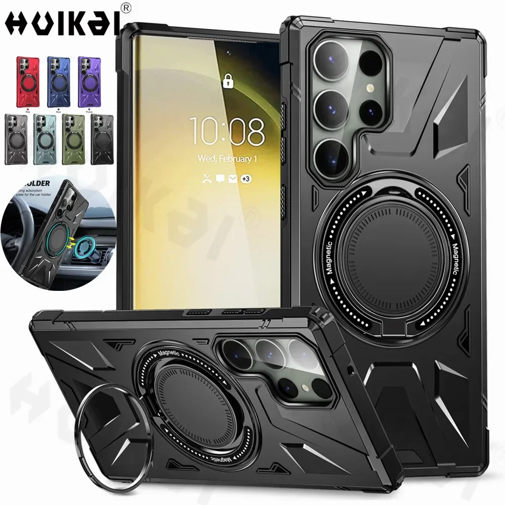 Magnetic Ring Holder Protective Stand Case with Kickstand Feature