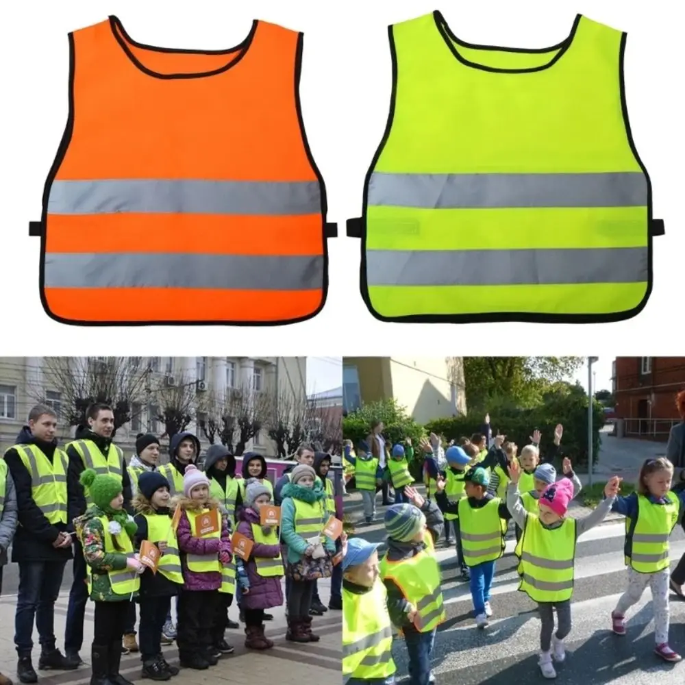 Casual High Visibility Kids Safety Vest Comfortable Wear Resistant Reflective Vest Jacket Breathable Traffic Waistcoat Night