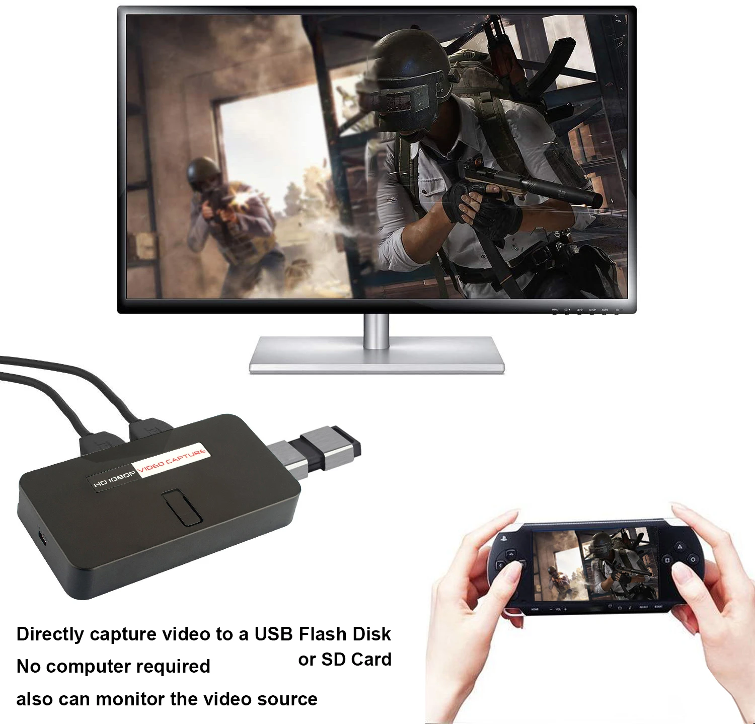 USB Flash Disk Record,no Need PC, Mic In 1080P HDMI AV Video Capture Card  Recording Box for XBOX PS3 PS4 TV Box, Live Streaming| | - AliExpress