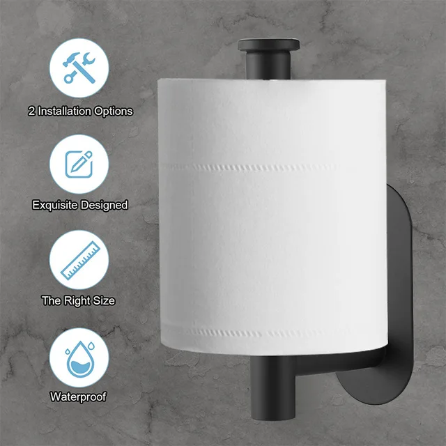 Porte-papier hygiénique en acier inoxydable, cintre pour mouchoirs, support adhésif pour papier toilette, porte-serviettes en papier, accessoire de salle de bains étanche 4