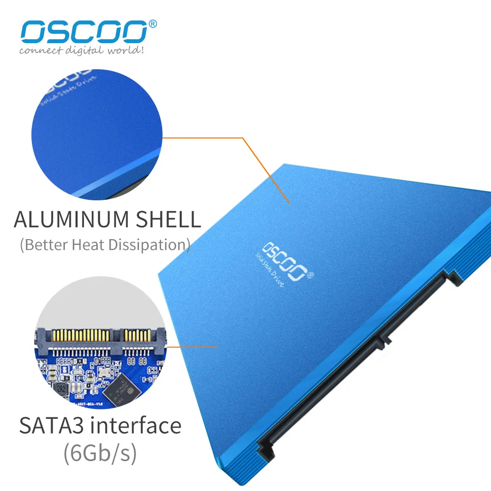 

Hard Disk SSD SATA3 512GB 256GB 128GB Interno Solid State HDD SSD Disk Solid Blue For Computer Notebook PC