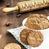 Christmas Wooden Rolling Pins with 3D Engraved Christmas Snowflake Embossed Cookie Dough Kitchen Baking Tool Christmas Supplies 2