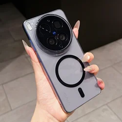Clear Magnetic Shockproof Phone Case Cover - Vivo X200 Pro (Black - Magnetic)