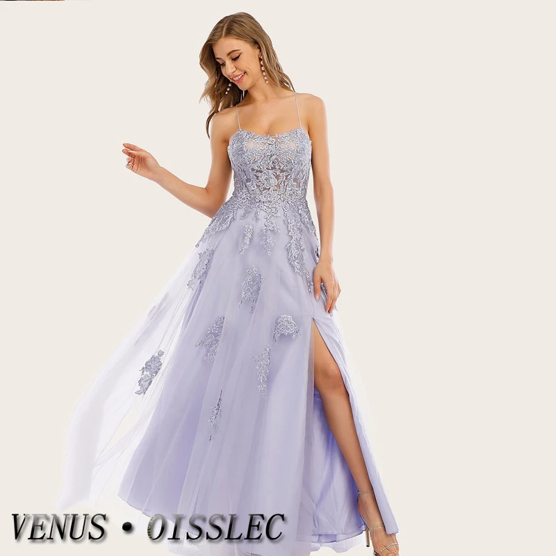 

VENUS Sexy Sweetheart Evening Dress For Women Lace Appliques Formal Dress A-Line Open Leg Prom Gown Off Shoulder Party Dress