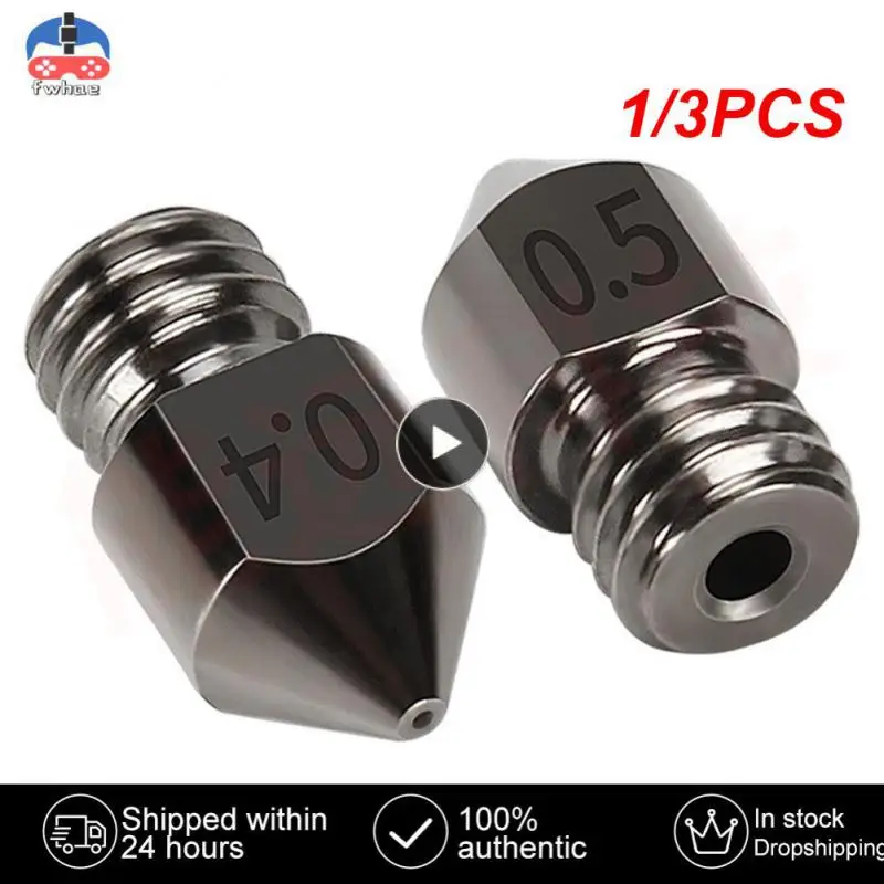 

1/3PCS New MK8 Hardened Steel Nozzle Extruder Head For A8 A8Plus Ender 3 CR10 3D Printer Parts Update 1.75mm Nozzles 0.2-1.0mm