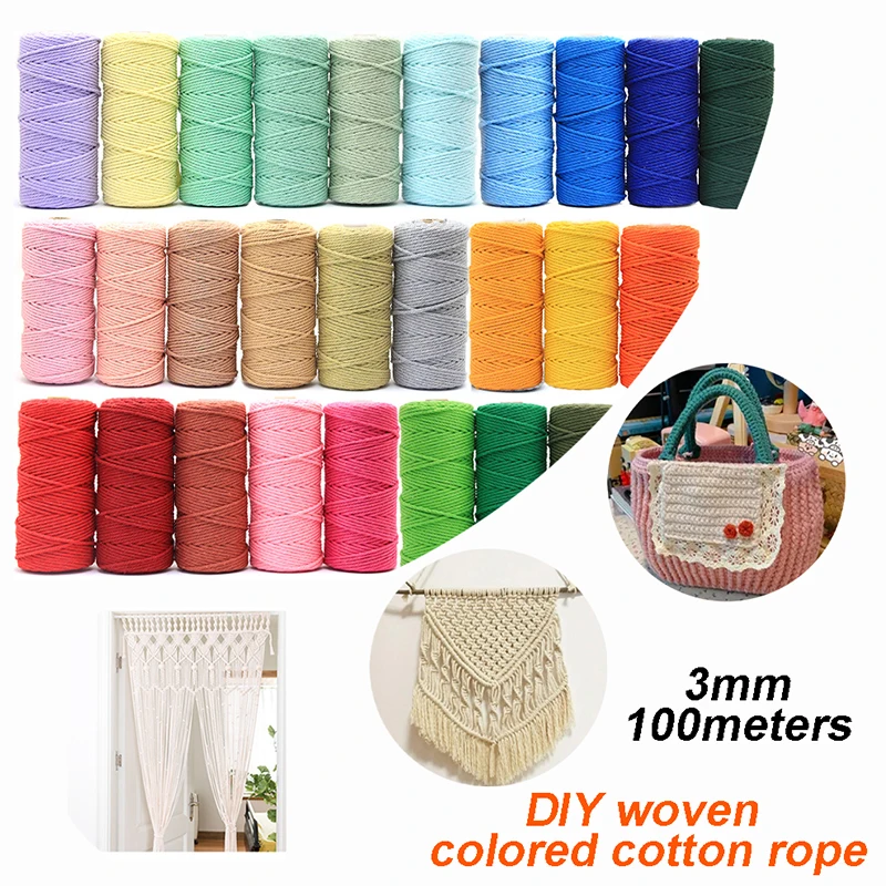 Handmade cotton cord rope thread 110Yards for DIY home wedding decoration