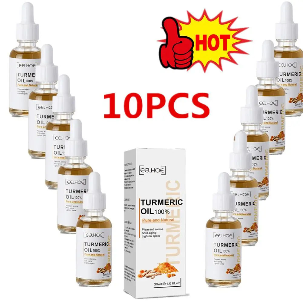 

10X Turmeric Oil Skin To Lightening Acne Dark Patches Acne Bright Skin Dark Spot Corrector Anti Aging Face Whitening Serum Care