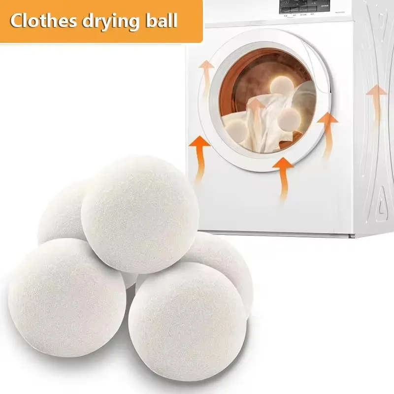 Wool Dryer Balls Reusable Natural Fabric Softener Laundry Washing Machine Accessories Home Washing 4/5/6cm Fleece Dryer Balls laundry ball