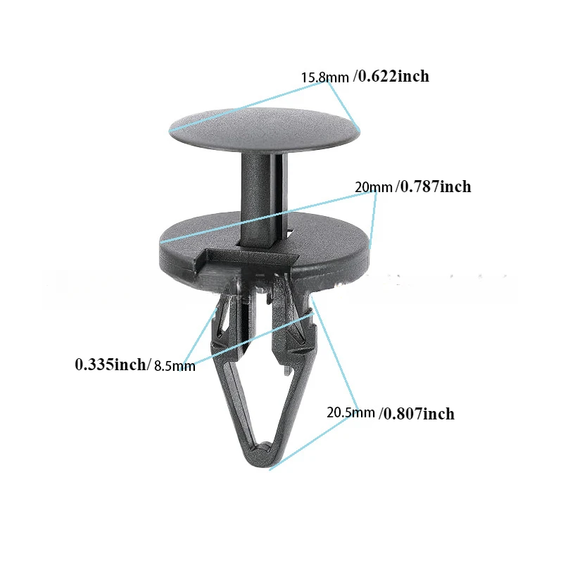 Mudguard Buckle Push Push Rivet Auto Clips 8mm Plastic Rivets Ford Wheel Arch Linings Bumpers Clip Plastic Trim Clips