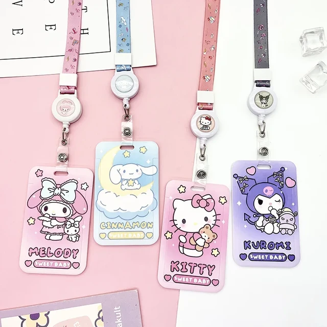 Sanrio Kuromi Lanyard And Keychain Charm Set Badge ID Card Holder US SELLER
