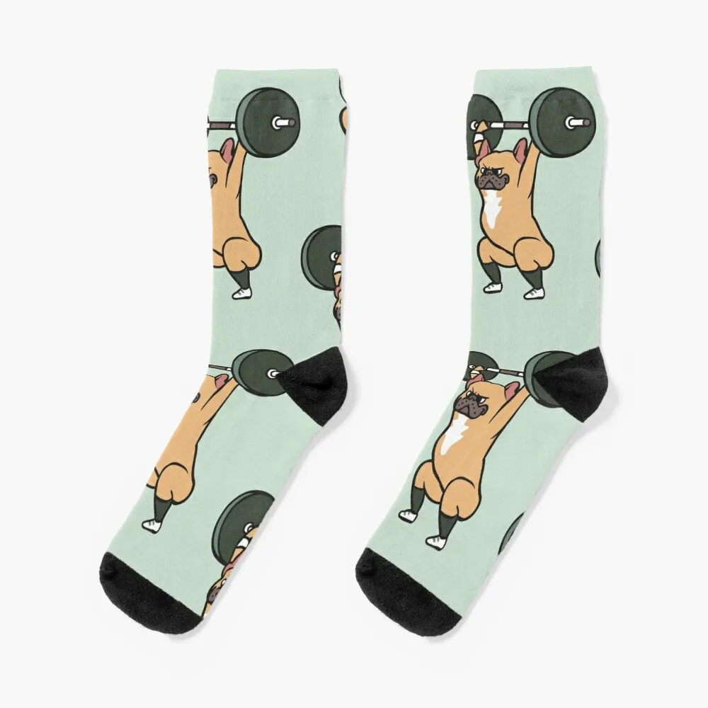 The snatch weightlifting French Bulldog Socks anime Men's happy Women's Socks Men's happy kidneys socks funny gift hiking new year socks for men women s