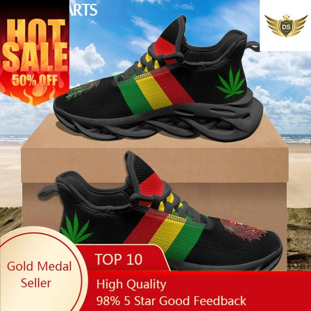 Jamaica Flag Print Female Flat Shoes Comfortable Sneakers For Women Lace Up Footwear Flex Control Zapatillas Mujer