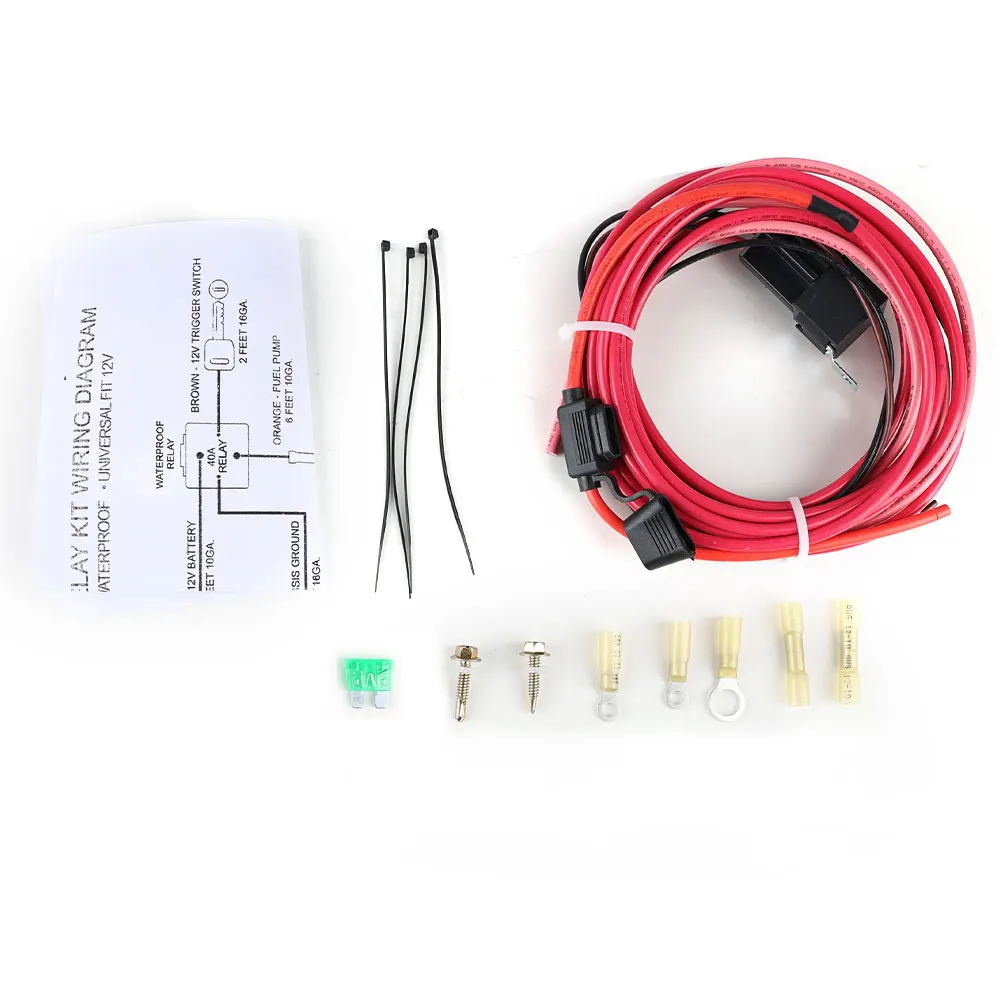 Electric Fuel Pump Relay Kit Fuel Pump Wiring Harness Kit Universal Fit 12V System P/N 30247