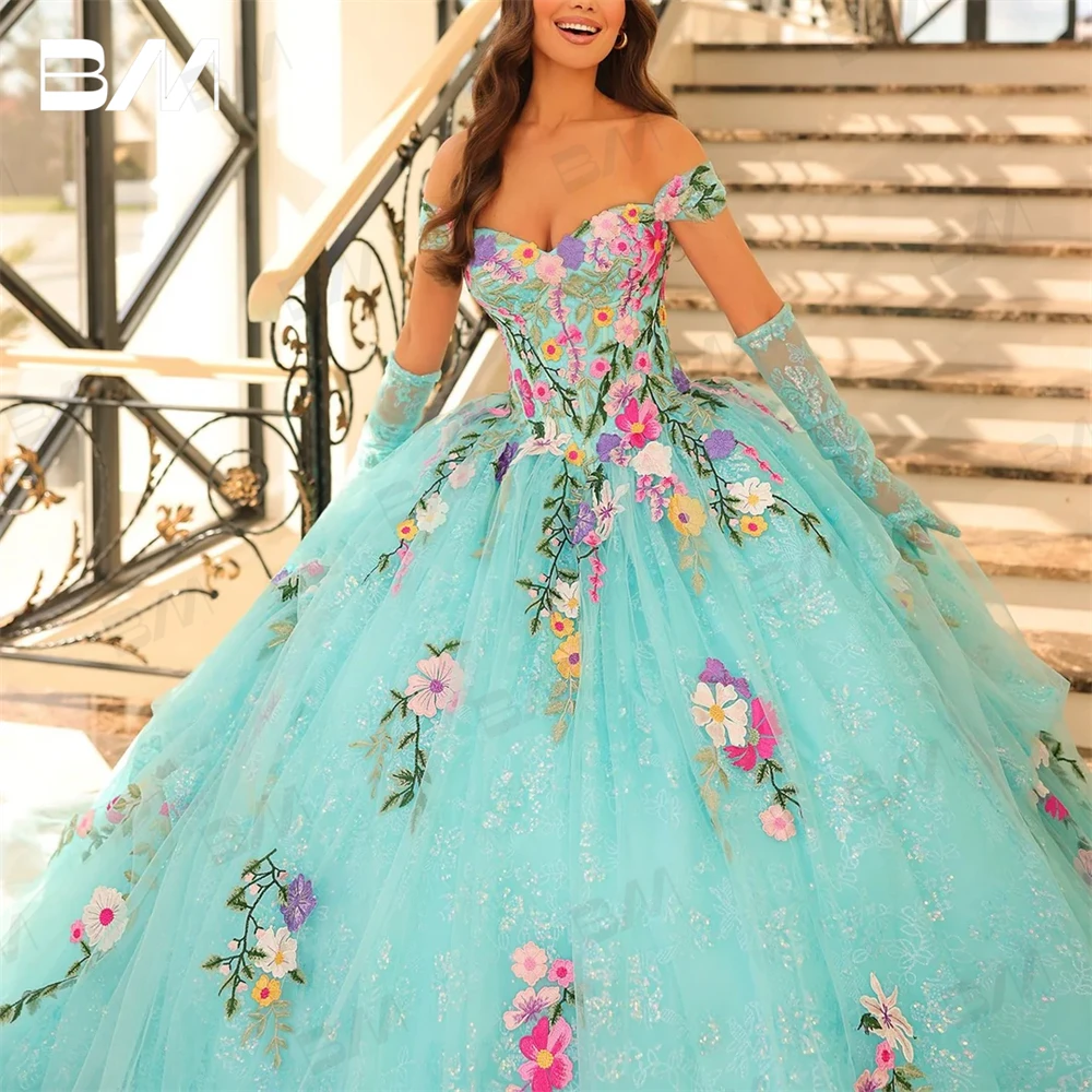 Sweet 15 16 Dresses Luxury Lace Off the Shoulder Sleeves Plus Size Party Prom Gown Cocktail