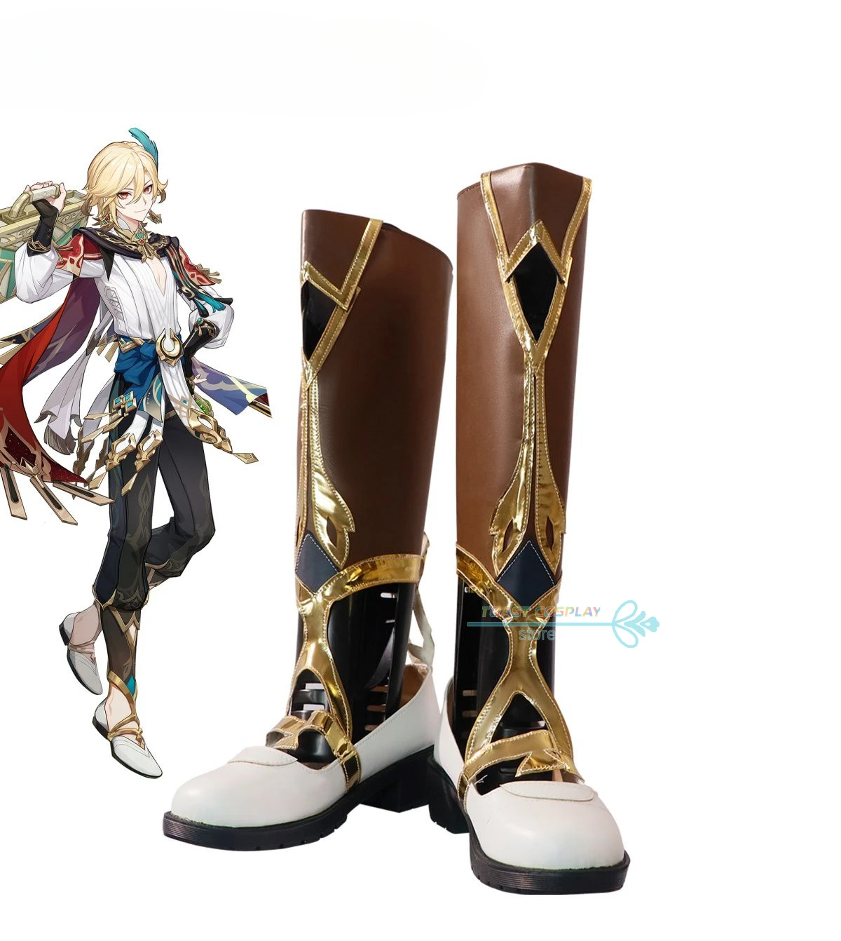 

Kaveh GenshinImpact Cosplay Shoes Anime Game Cos Boots Comic Kaveh Cosplay Costume Prop Shoes for Con Halloween Party