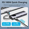 Vention USB C hub 1000Mbps 9-in-1 USB-C to HDMI PD100W SD&TF RJ45 USB3.0 Docking Station for MacBook Pro Air Laptop DP Splitter 4