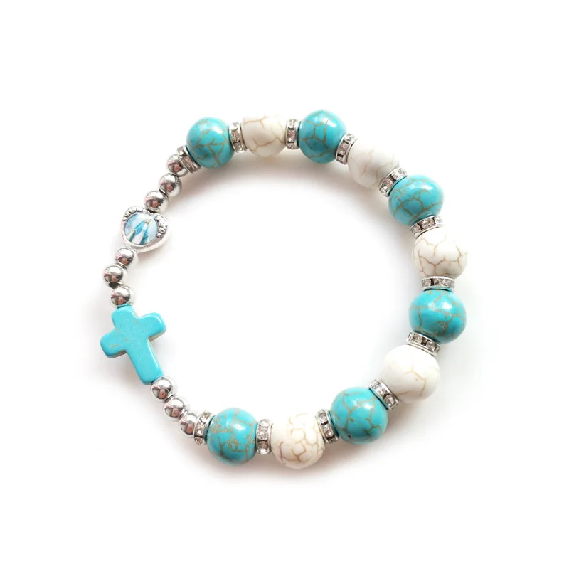 CrossElasticRosaryBraceletBlueStoneBeadsStrandJewelryForMenWomen.jpg