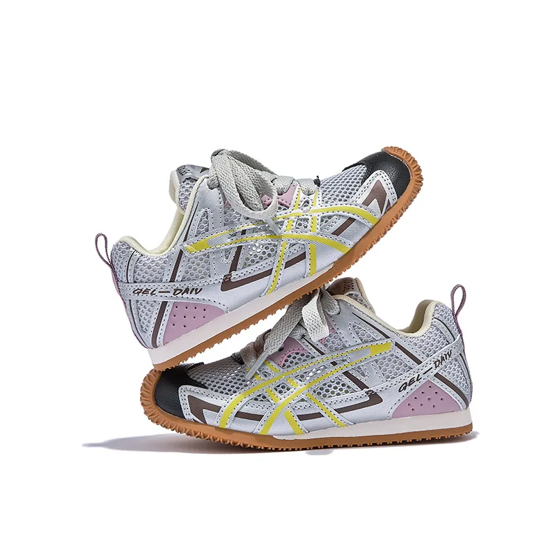 2025 New Summer Children's Boys Girls Single-mesh Mesh Breathable Soft Sole Training Shoes Kid Toddler Stripe Casual Board Shoes