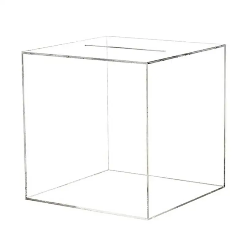 Transparent Bank Box Durable Acrylic Saving Money Box Transparent Piggy Bank Cube Saving Coins Storage Box Money Saving 12cm 2