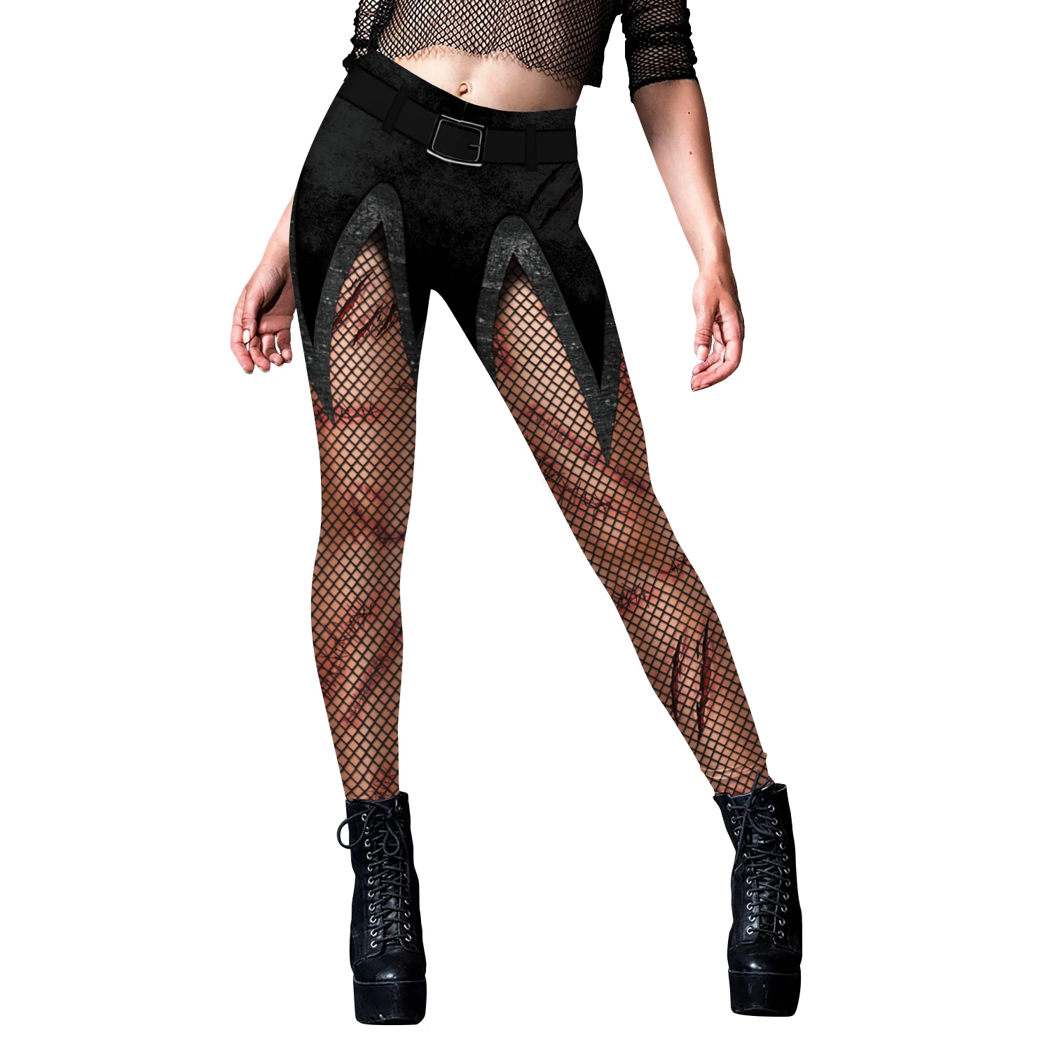 VIP MODE Skelett Frauen Leggings Cosplay Sexy Elastische Dünne Hosen Halloween Kostüm 3D Gedruckt Workout Fitness Leggings – Detail 11