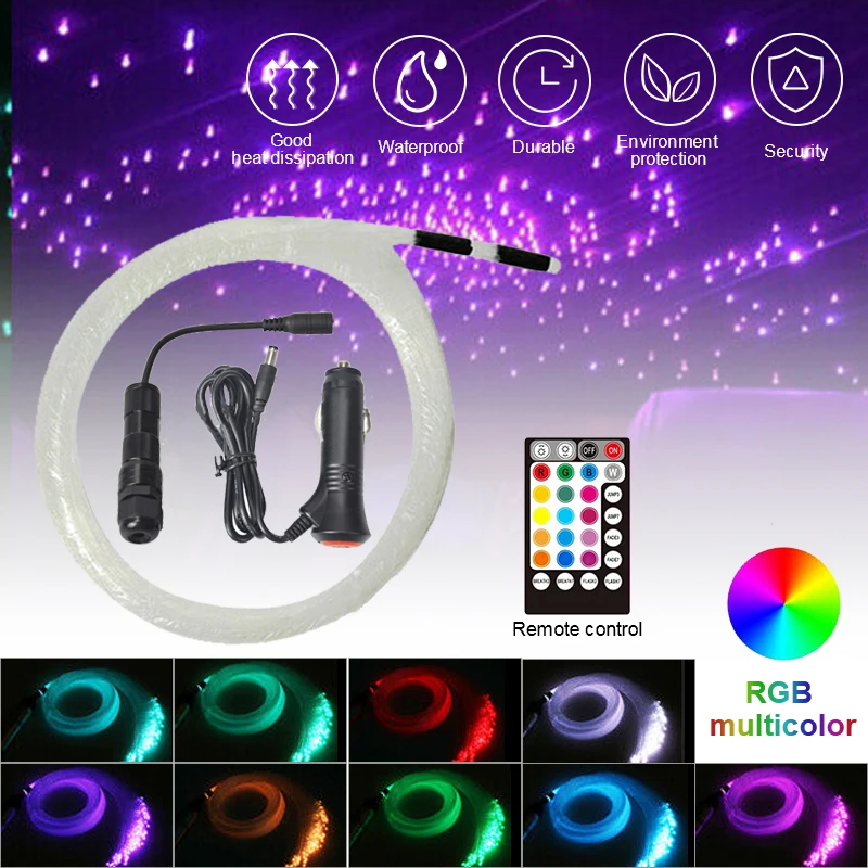 LED Fiber Optic Light RGB Fiber Optic Star Ceiling Kit DIY Starry Sky Effect Lamp Decorative Home fiber optic lamp fiber optic ceiling kit