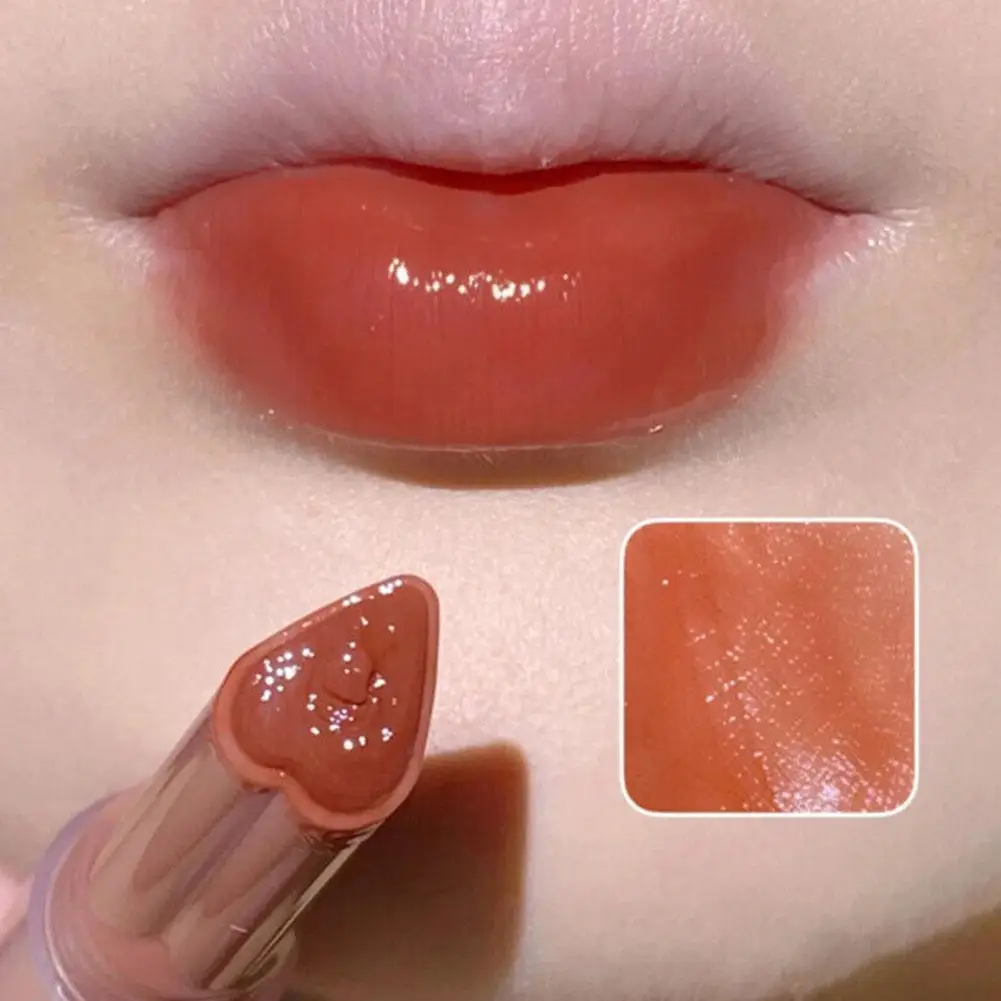 

Temperature Color Changing Glitter Love Jelly Mirror Lipstick Waterproof Non-stick Cup Lipstick Transparent Korea Makeup Wholesa