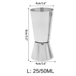 Premium Stainless Steel Bar Cocktail Shaker & Dual Shot Jigger Tool (25-50ml)