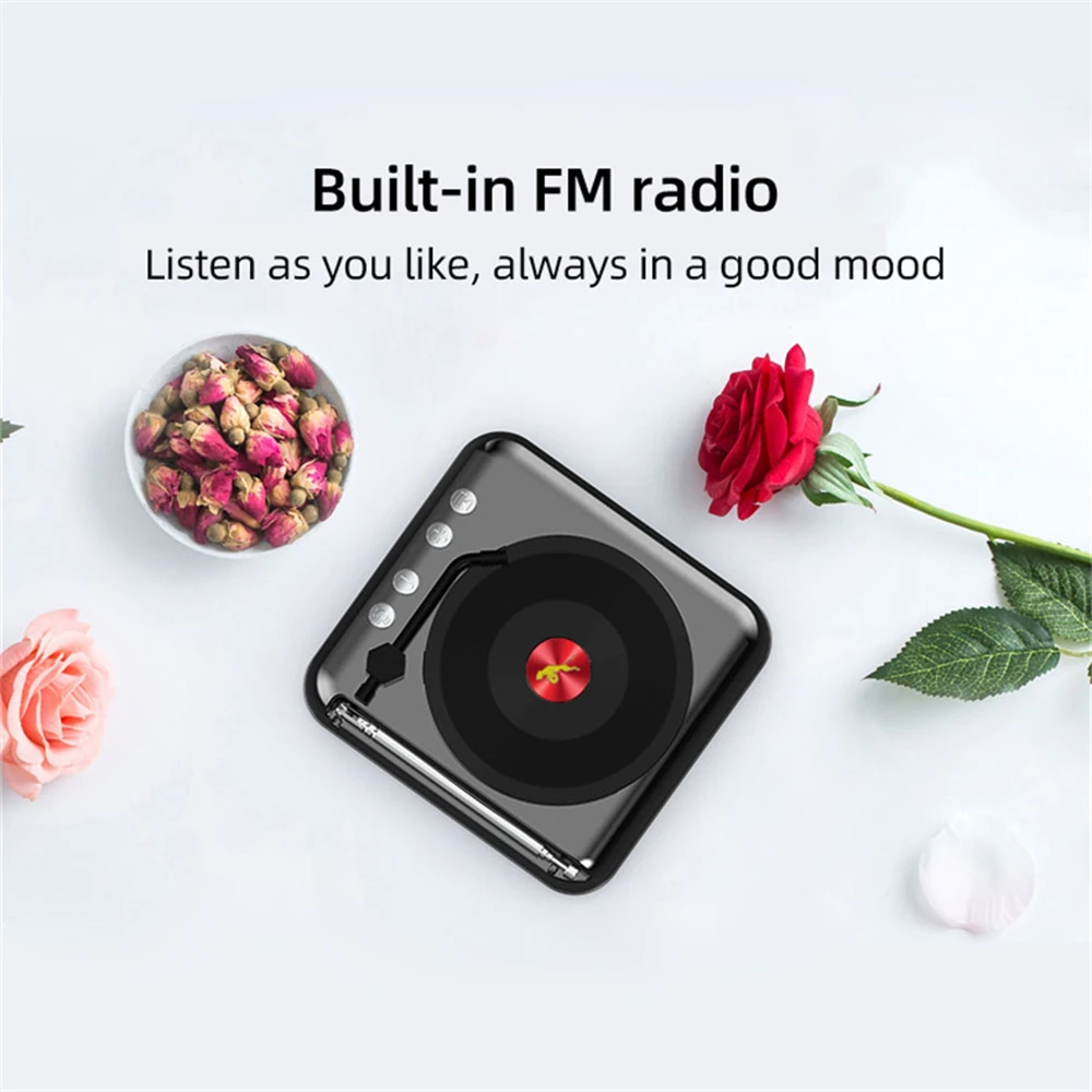 Bluetooth Speaker Retro Vinyl Wireless Speakers Turntable Record Player 3D Stereo HIFI Bass Bluetooth Speaker With FM Radio TF Card Slot U Disk