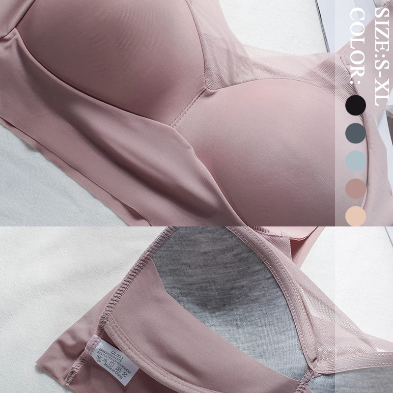 Women Sexy Bras Set Full Cup Sports Top Soft Seamless Brassiere V Neck Intimates Vest Underwear womens bra