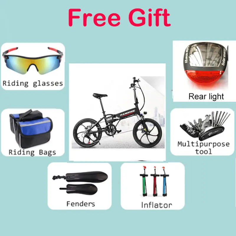YA20 500W48V12.8AH electric bicycle 20-inch 1.95 tire folding electric bicycle suitable for urban cycling