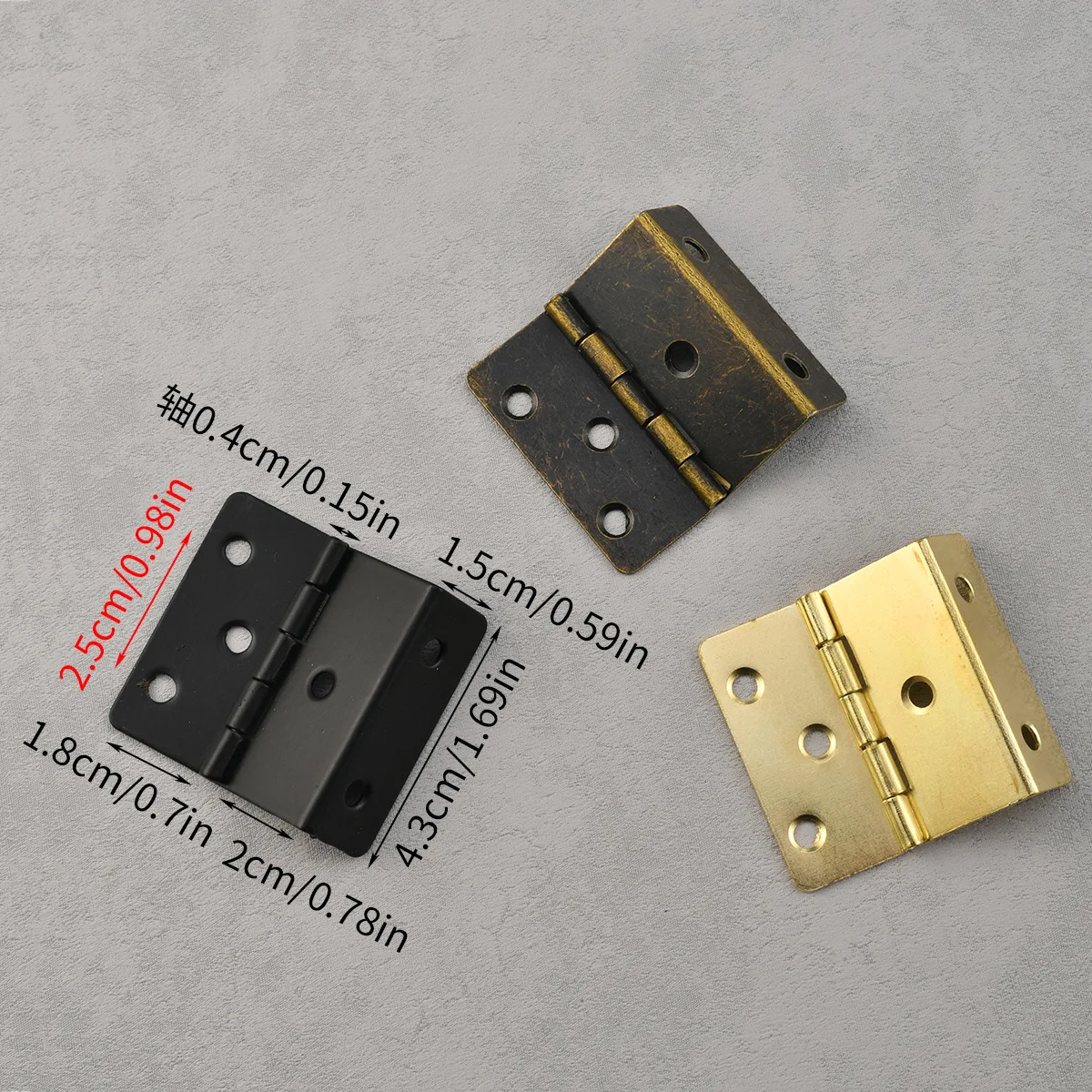 Three-fold Antique Iron Hinge 6-hole Three-fold Right Angle Hinge 43mm for 18mm board