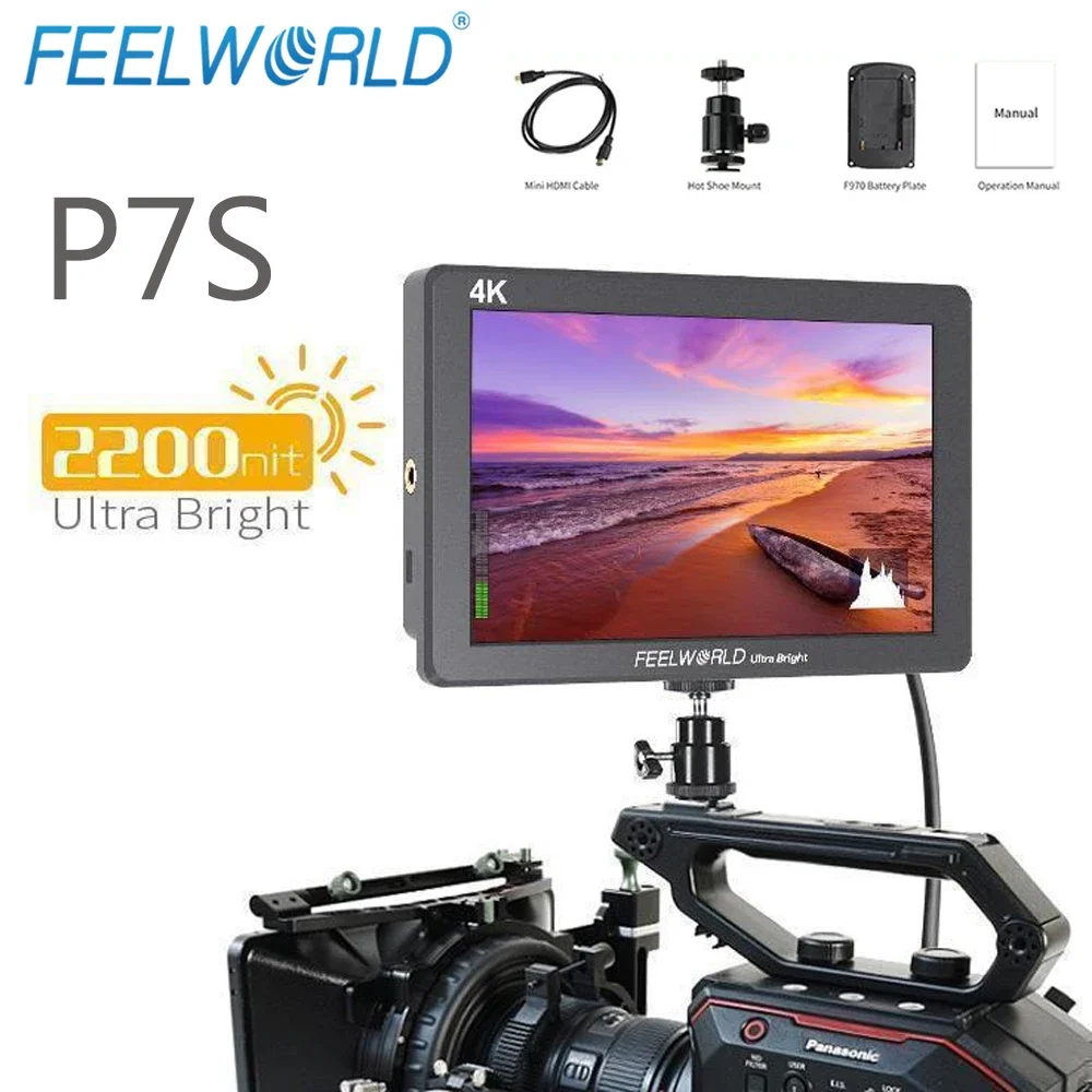 FEELWORLD P7S 4K Monitor 7Inch 3G-SDI on Camera monitor Field DSLR Monitor Aluminum Focus Assist 4K For Sony Canon Nikon