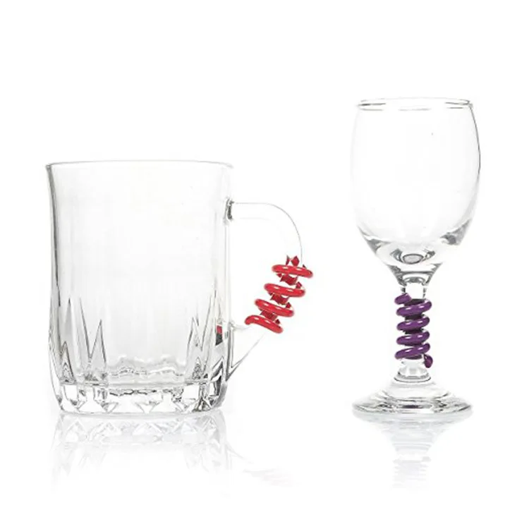 12pcs/set Creative Silicone Wine Glass Markers Colorful Reusable Cup Tags for Party Wedding Non-Slip Drink Identifiers