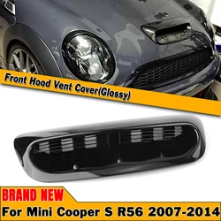 Front Air Hood Vent Scoop Trim For Mini Cooper S R56 R55 R57 R58 R59 2007-2014 Gloss Black Car Upper Engine Bonnet Cover W/ Mesh