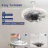 Socket Fan Light Socket Fan Ceiling Fan With Light Remote E27 Base 4 Speed Wind Adjustment Dimmable Light for Bedroom Kitchen 5