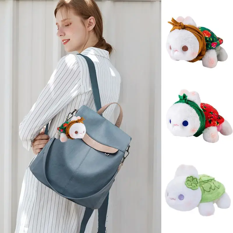 Rabbit and turtle patchwork doll cute plush toy bag key pendant suitable for children and adults Cartoon Keychain Ornament gifts