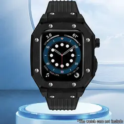 Deluxe Metal Alloy Bezel and Silicone Strap Kit for Series 987 45mm (Black black)