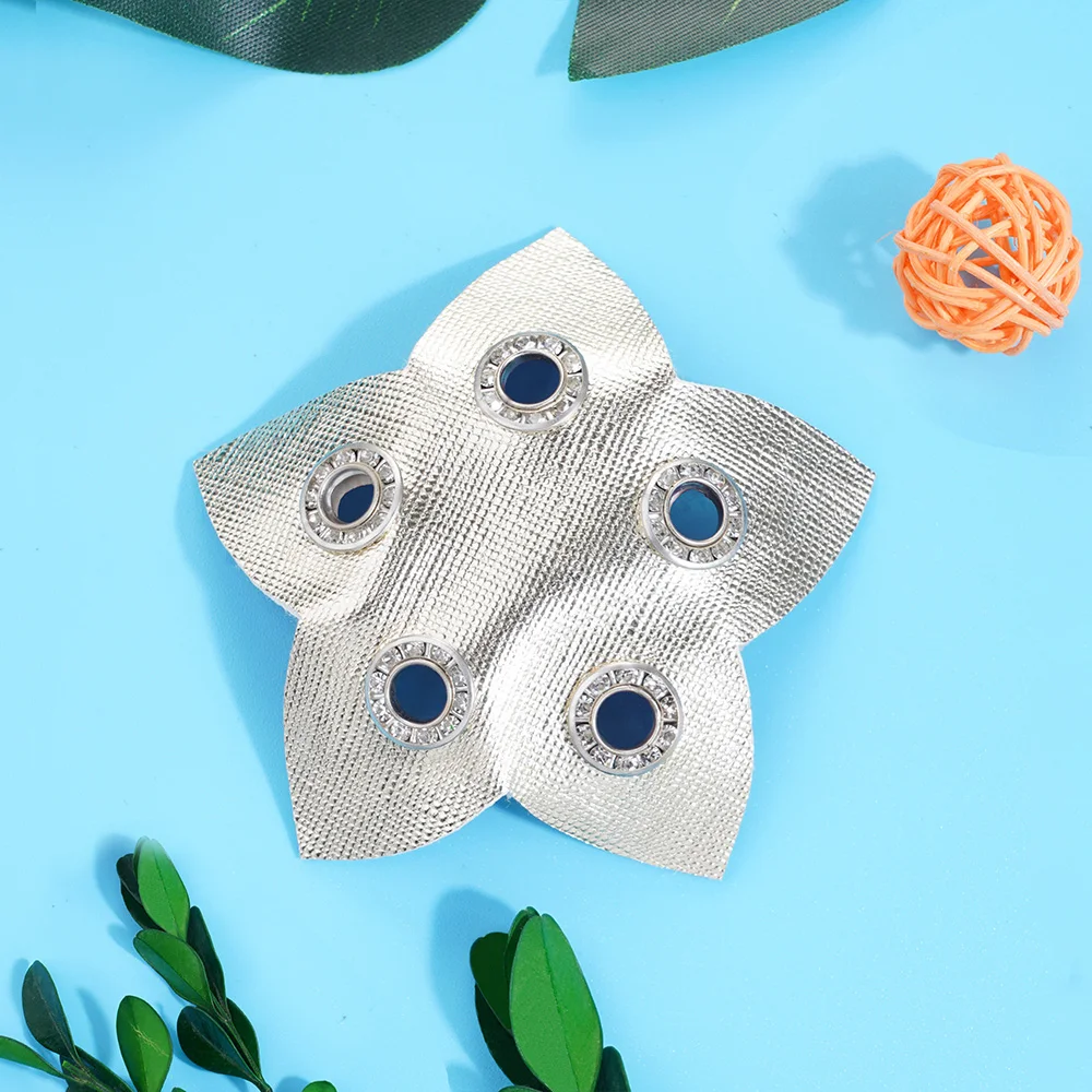 

Hollow Studded Nipple Cover Stickers Sexy PU Leather Nipple Covers Pasties Pentagon Shape Temptation Cosplay Costume Accessories