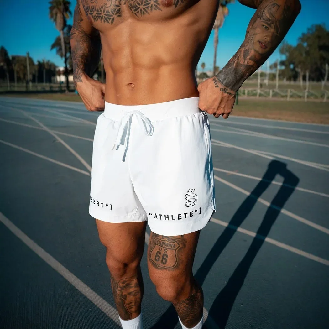 American Style Men's Fitness Short Pants Quick Dry Breathable Elastic Running Gym Leisure Basketball Shorts