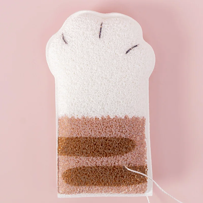 Smooth Bath Sponge Elastic Cute Cat Paw Bathing Sponge Adult Baby Body Wash Brush Clean Brush Bath Towel baby bath sponge shower sponge ball