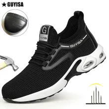 

Breathable Men Work Safety Shoes Anti-smashing Steel Toe Cap Working Boots Construction Indestructible Work Sneakers