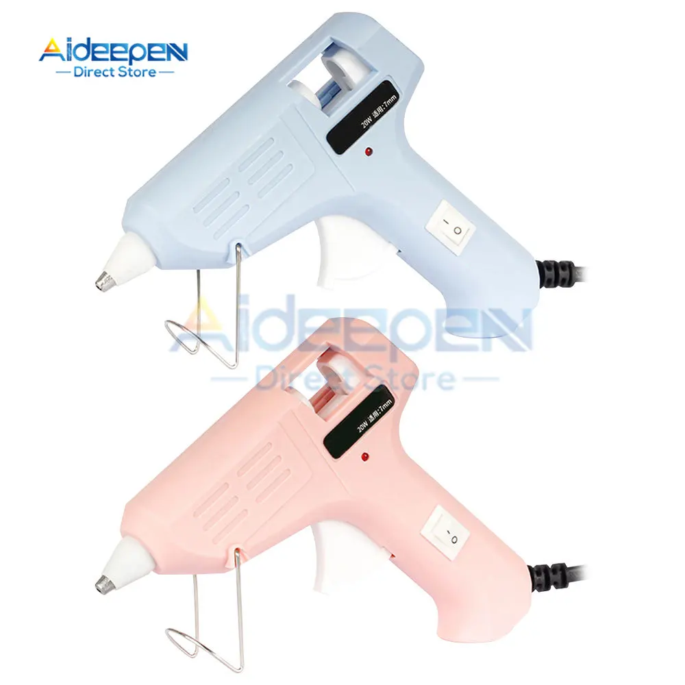 20W Hot Glue Gun with Glue Stick 7mm*150mm Stick Mini Electric Gun Temp Heater Melt Graft Repair Tool Heat Temperature Tool