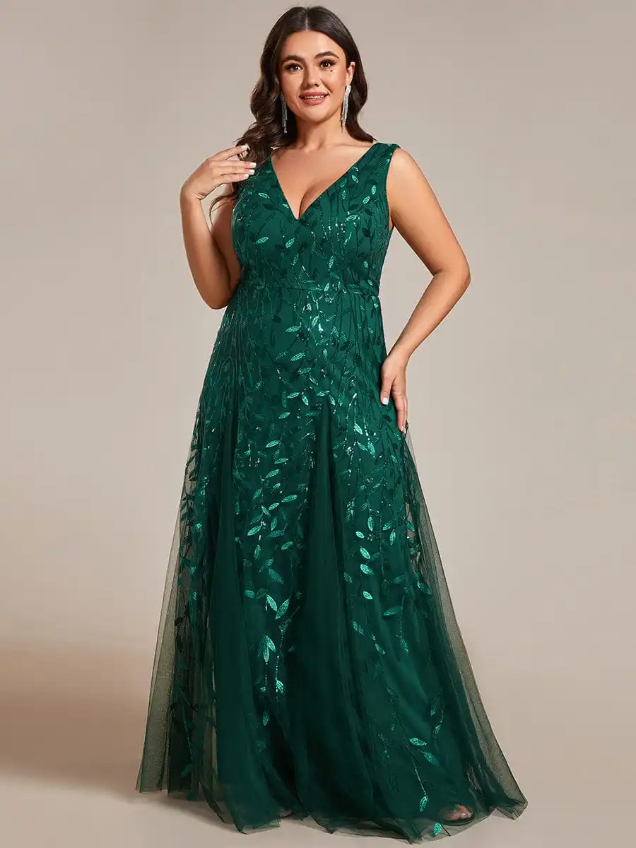 Plus Size Evening Dresses Deep V-neck Sparkling Sleeveless Leaf 2025 Ever Pretty of Sequin A-Line Lavender Bridesmaid dress - AliExpress 320 Plus Size Evening Dresses Deep V-neck Sparkling Sleeveless Leaf 2025 Ever Pretty of Sequin A-Line Lavender Bridesmaid dress - AliExpress 320