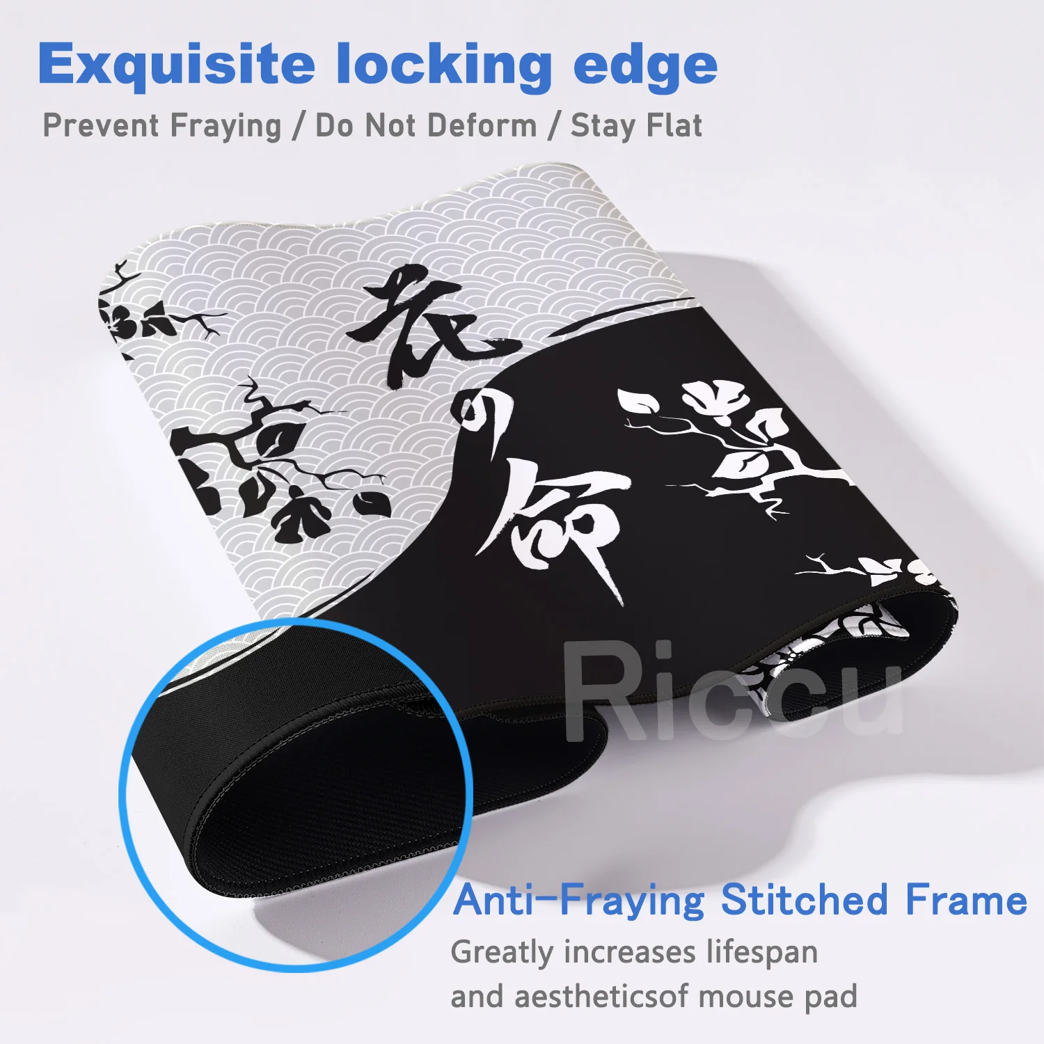 Computer Home HD Keyboard Mat XXL Black And White Cherry Blossom Mousepad Deskmat 90x40cm Laptop Soft Anti-slip Mouse Pad