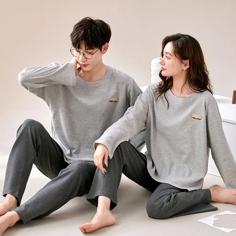 Couple Pajamas Women's & Men's Sleepwear New Simple and Loose Home Clothes or Be Worn in Outside in Autumn and Winter