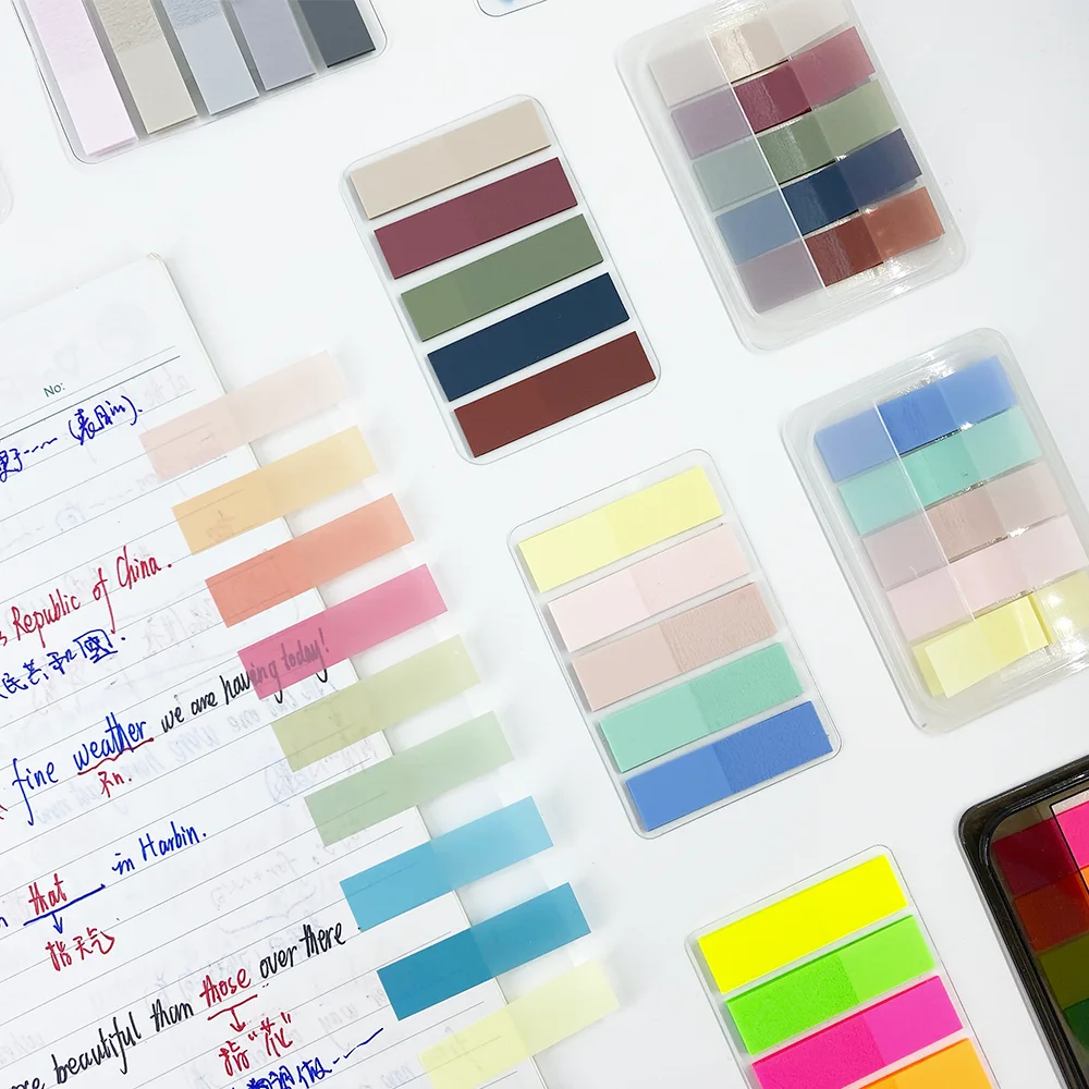

8 Types Color Self Adhesive Memo Pad Sticky Notes Bookmark Point It Marker Memo Sticker Paper Office School Supplies