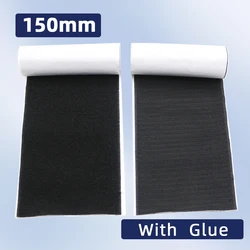 150mm Durable Self - Adhesive Hook and Loop Fastener Tape - 5m loop (Black)