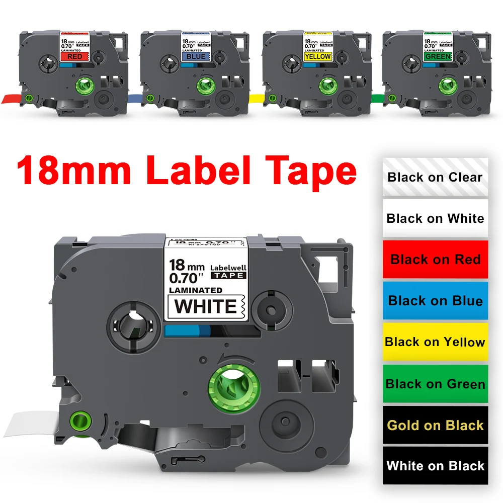 1Pcs 241 18mm 라벨 호환 Brother 241 141 441 541 641 741 841 라벨 테이프 344 345 Brother P Touch 라벨 메이커 PTE300